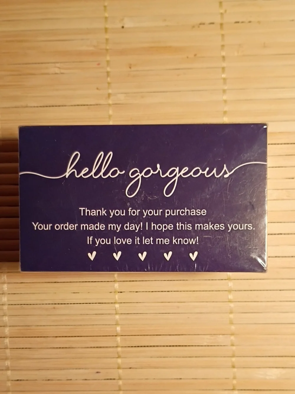 Hello Gorgeous Navy Thank You Card - Elegant Customer Note 3.5